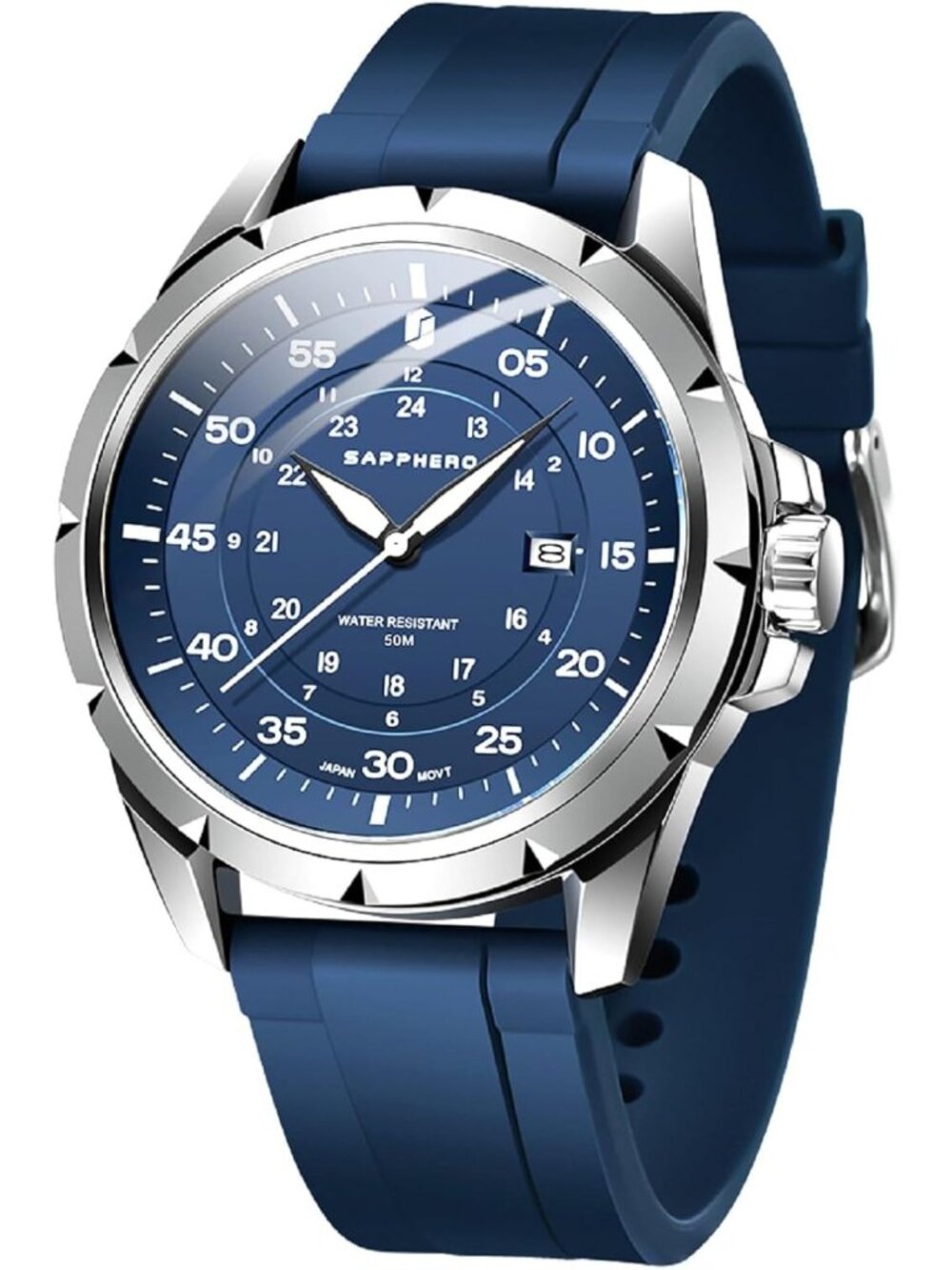 Stylish Men's Waterproof Quartz Watch with Luminous Display & Silicone Strap
